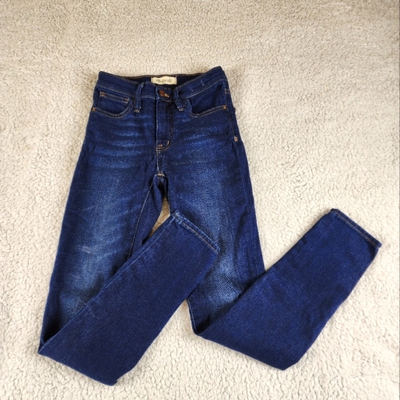 Madewell 9 inch Mid-Rise Skinny Dark Wash Jeans Size 24 NWOT - Picture 3 of 12
